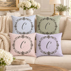 Letter C monogram pillow cover, second view