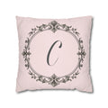 Letter C pillow cover in pink