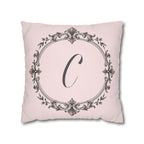 Letter C pillow cover in pink