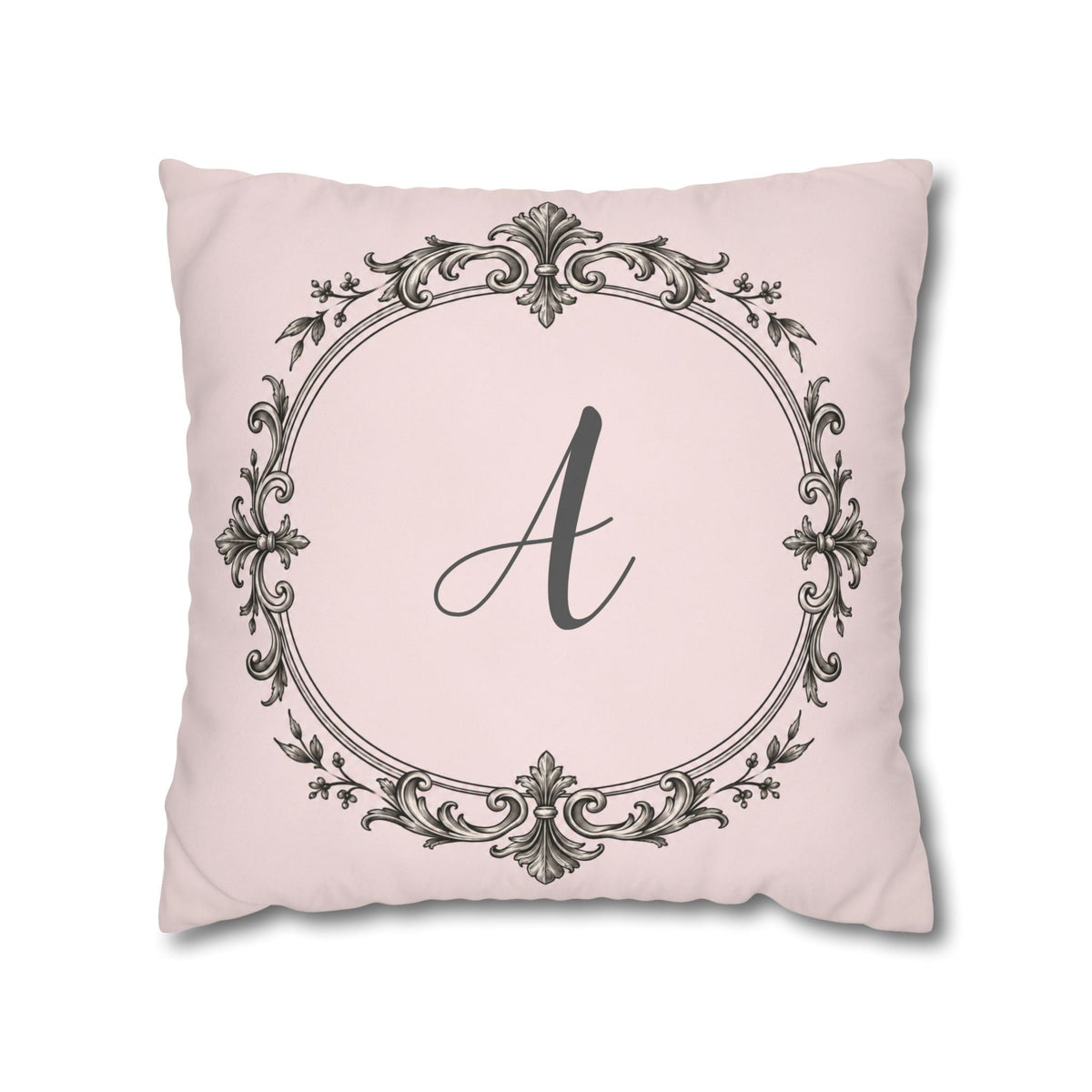 Letter A pillow cover in pink