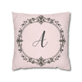 Letter A pillow cover in pink