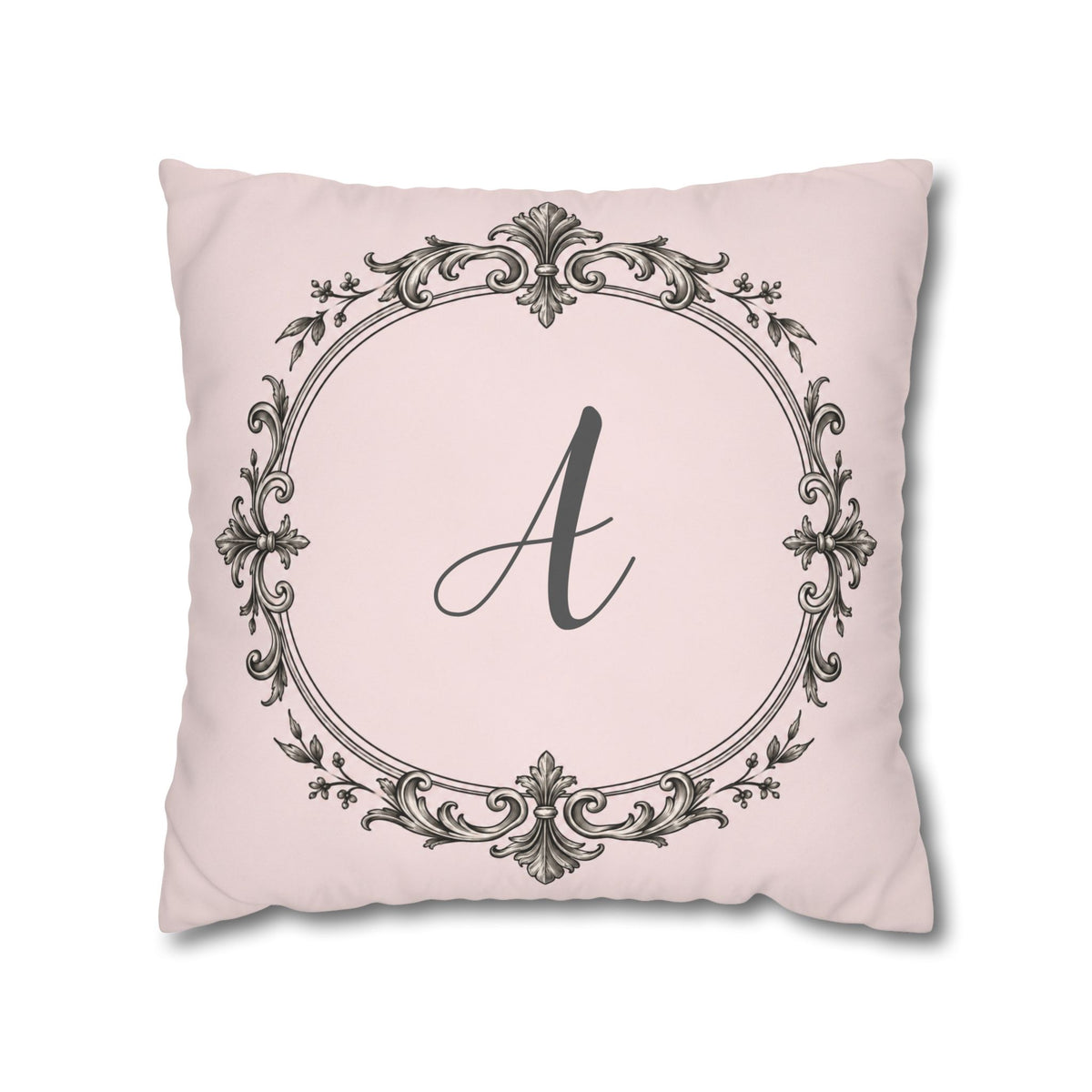 Letter A pillow cover in pink