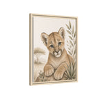 Baby Cougar Safari Framed Canvas