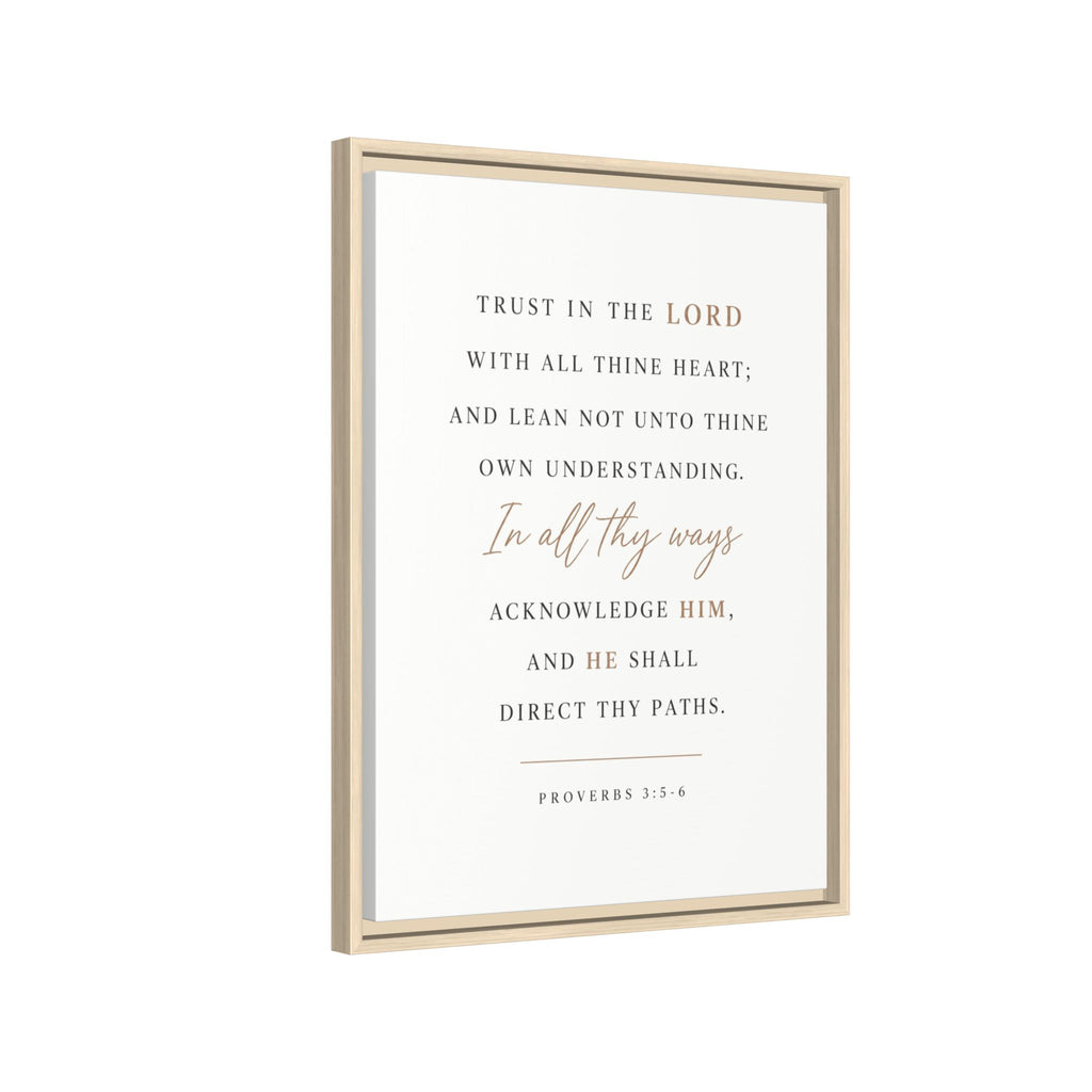 Proverbs 3:5-6 Framed Canvas