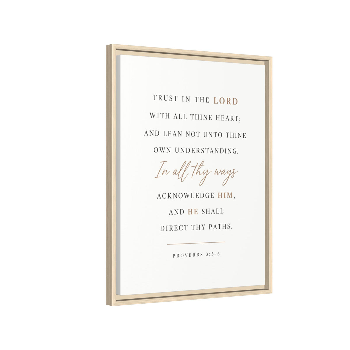 Proverbs 3:5-6 Framed Canvas