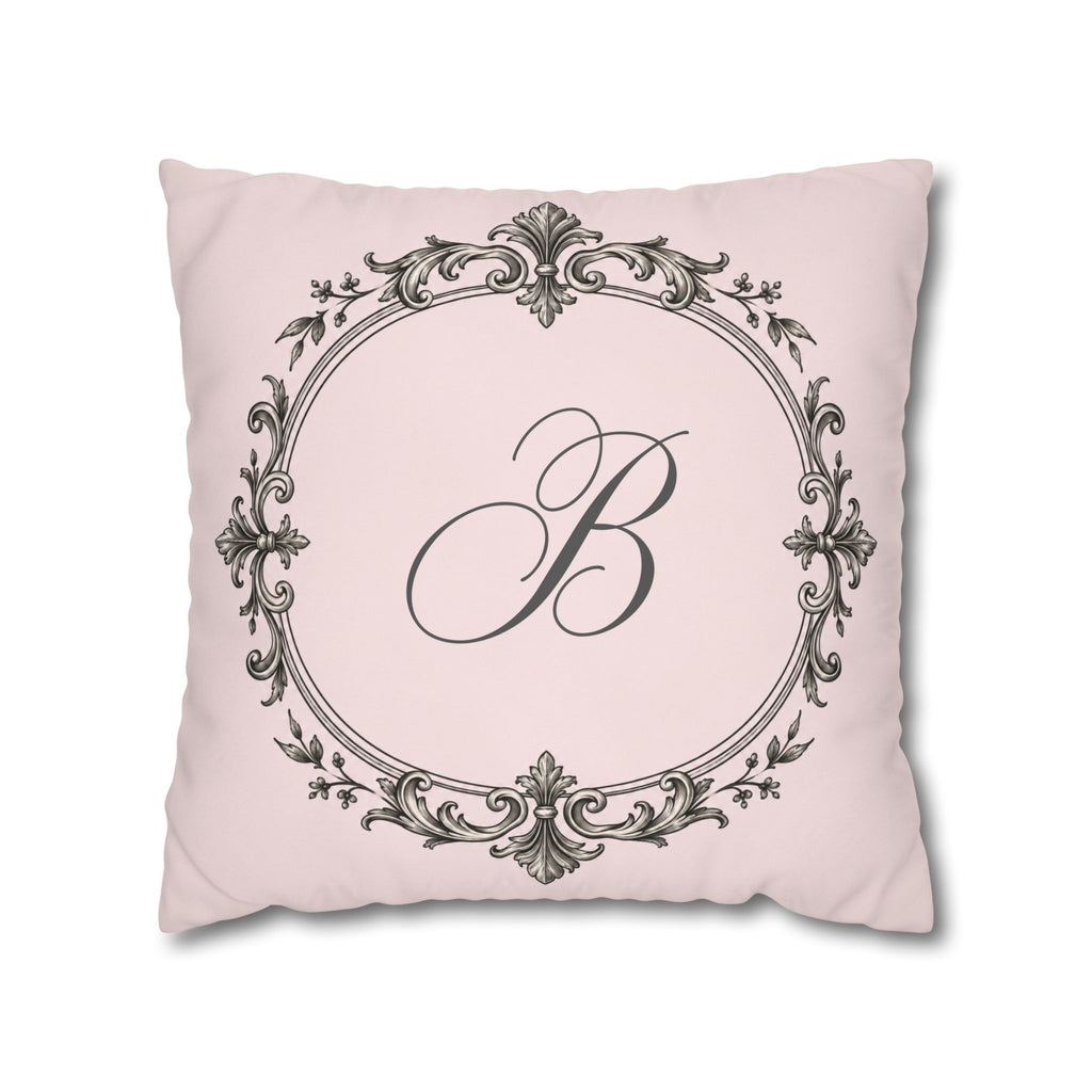 Letter B pillow cover in sage green