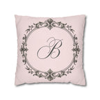 Letter B pillow cover in sage green