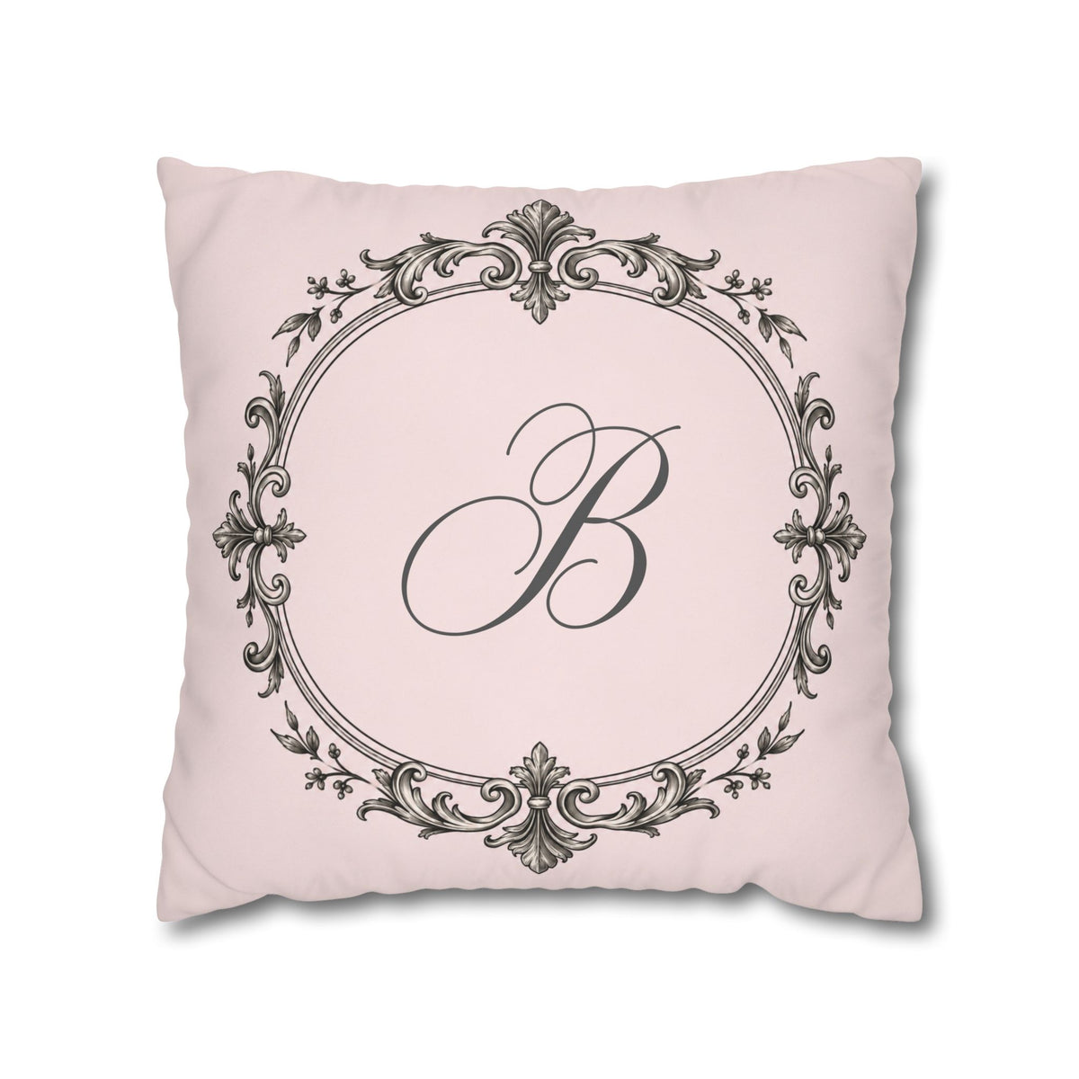 Letter B pillow cover in sage green