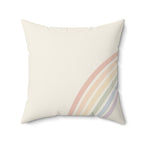 Pastel Rainbow Faux Suede Throw Pillow