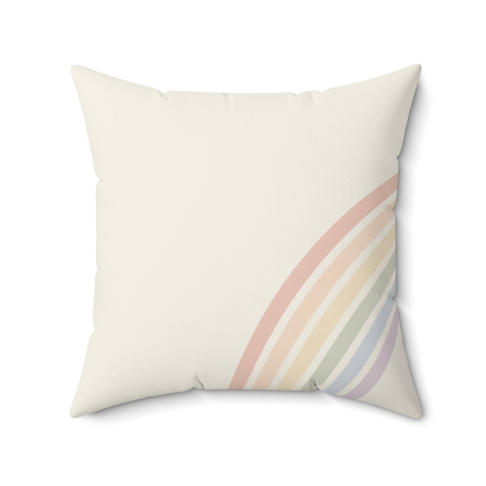 Pastel Rainbow Faux Suede Throw Pillow