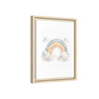 Rainbow Vertical Wall Art – Boho Cloud Nursery Framed Canvas