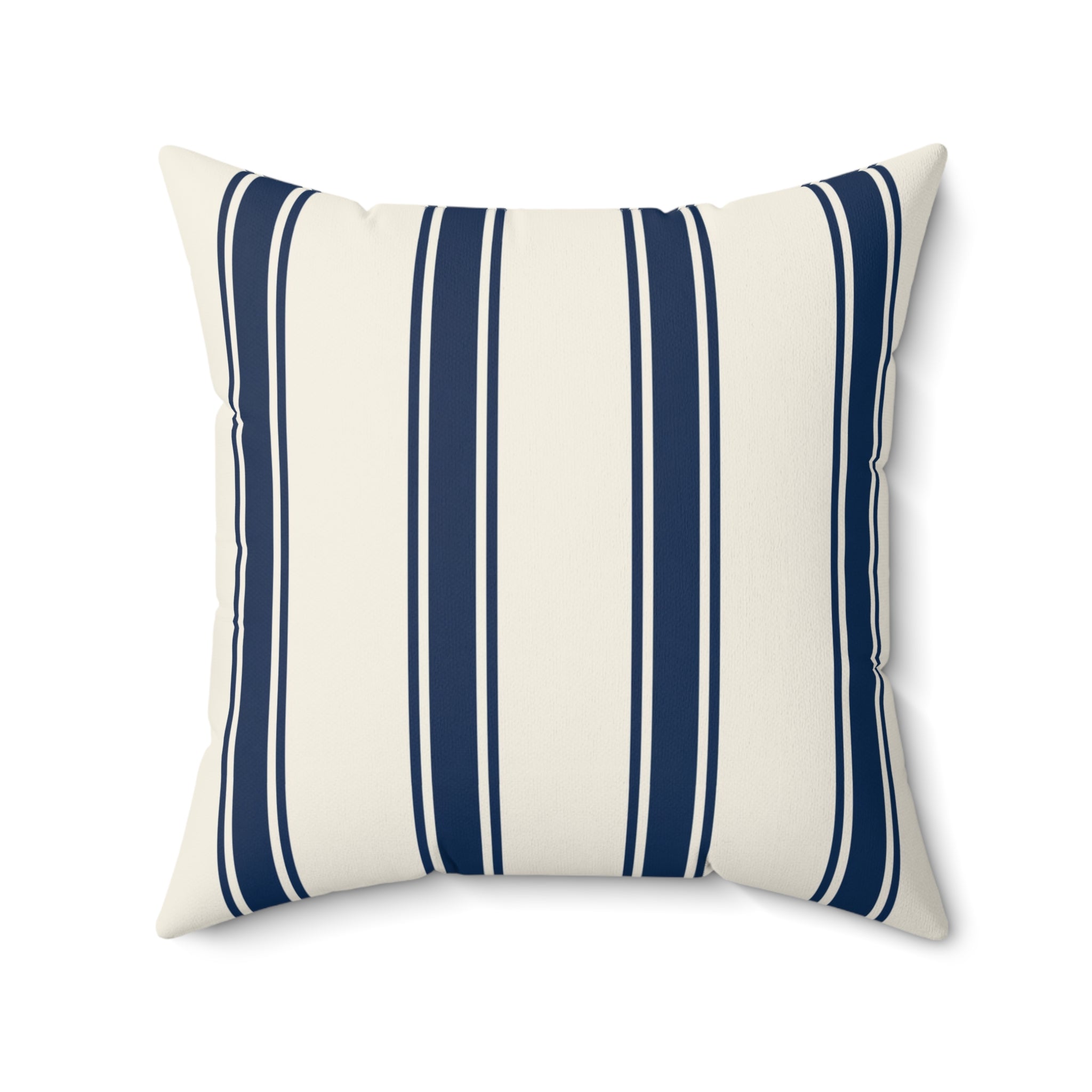 Navy Cabana Stripe Coastal Throw Pillow