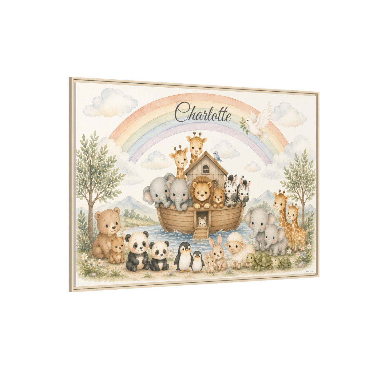 Personalized Noah's Ark Framed Canvas