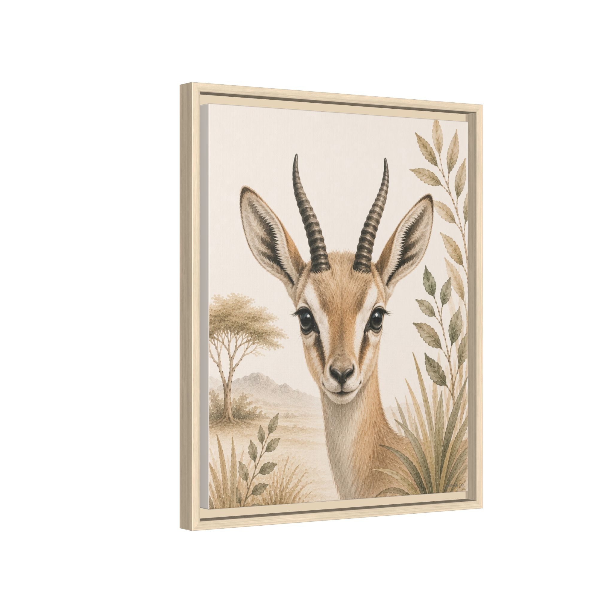Gazelle Safari Framed Canvas