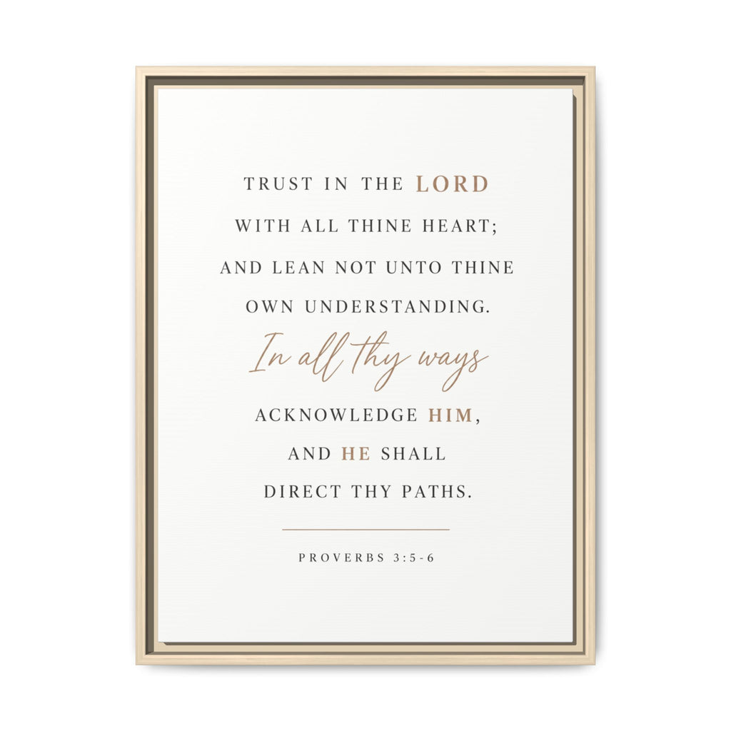Proverbs 3:5-6 Framed Canvas