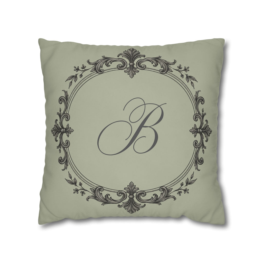 Letter B pillow cover in pink