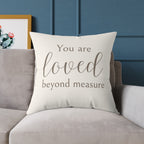 You Are Loved Beyond Measure Ivory Pillow | Neutral Nursery Throw Pillow | Christian Baby Room Decor | Theo & Co. Creation Collection