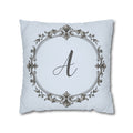 Letter A pillow cover in blue