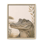 Crocodile Safari Framed Canvas