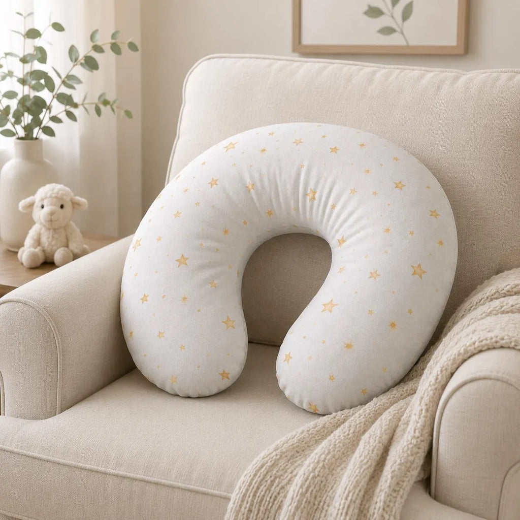 Neutral Star Nursing Pillow Cover | Soft Jersey Knit Breastfeeding Pillow Cover | Gender Neutral Baby Shower Gift
