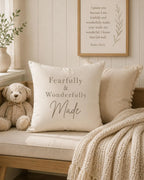 Fearfully and Wonderfully Made Pillow, Christian Nursery Decor, Psalm 139:14 Pillow Faith Based Baby Room Shower Gift Baptism Gift