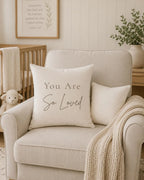 We Prayed For You Pillow | Christian Nursery Decor | Faith Based Baby Room | Baby Shower Gift | Neutral Nursery Accent Cushion