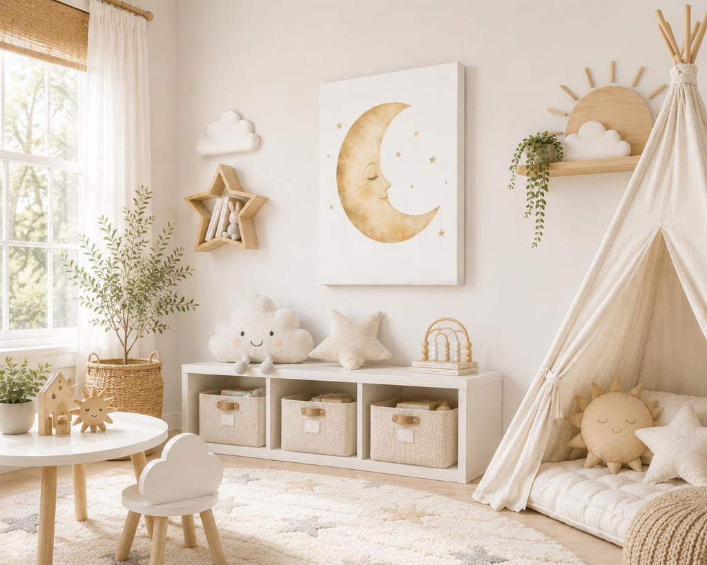 Crescent Sleeping Moon Canvas Print
