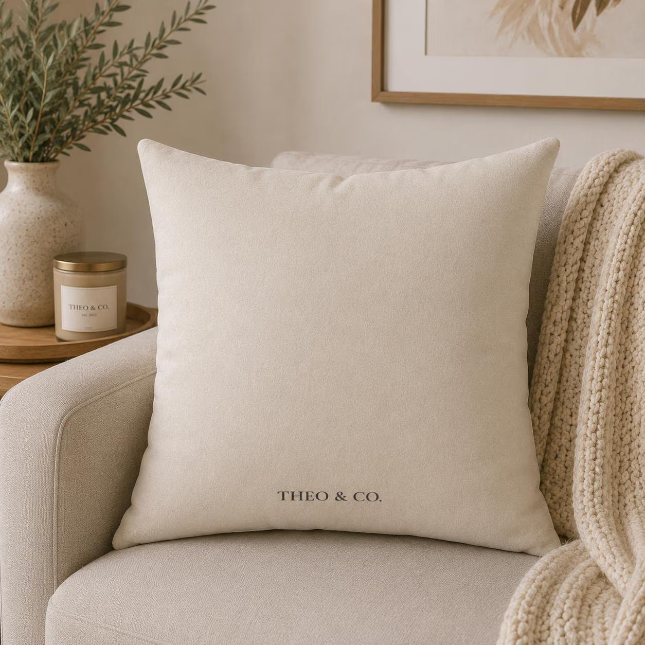 Paw Print Faux Suede Pillow