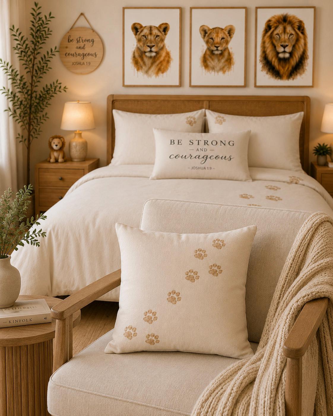 Paw Print Faux Suede Pillow