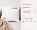 Neutral White Faux Suede Throw Pillow