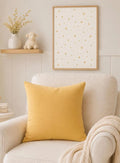 Golden Sun Yellow Faux Suede Throw Pillow | Soft Decorative Accent Cushion | Minimalist Nursery Decor | Modern Home Pillow