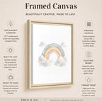 Rainbow Vertical Wall Art – Boho Cloud Nursery Framed Canvas