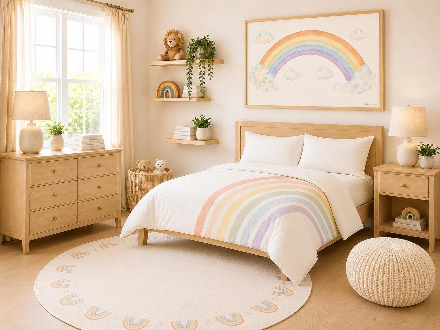 Rainbow Cotton Duvet Cover Sham Set | Bedding Kids Matching | Twin, Twin XL & Queen