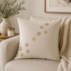Paw Print Faux Suede Pillow