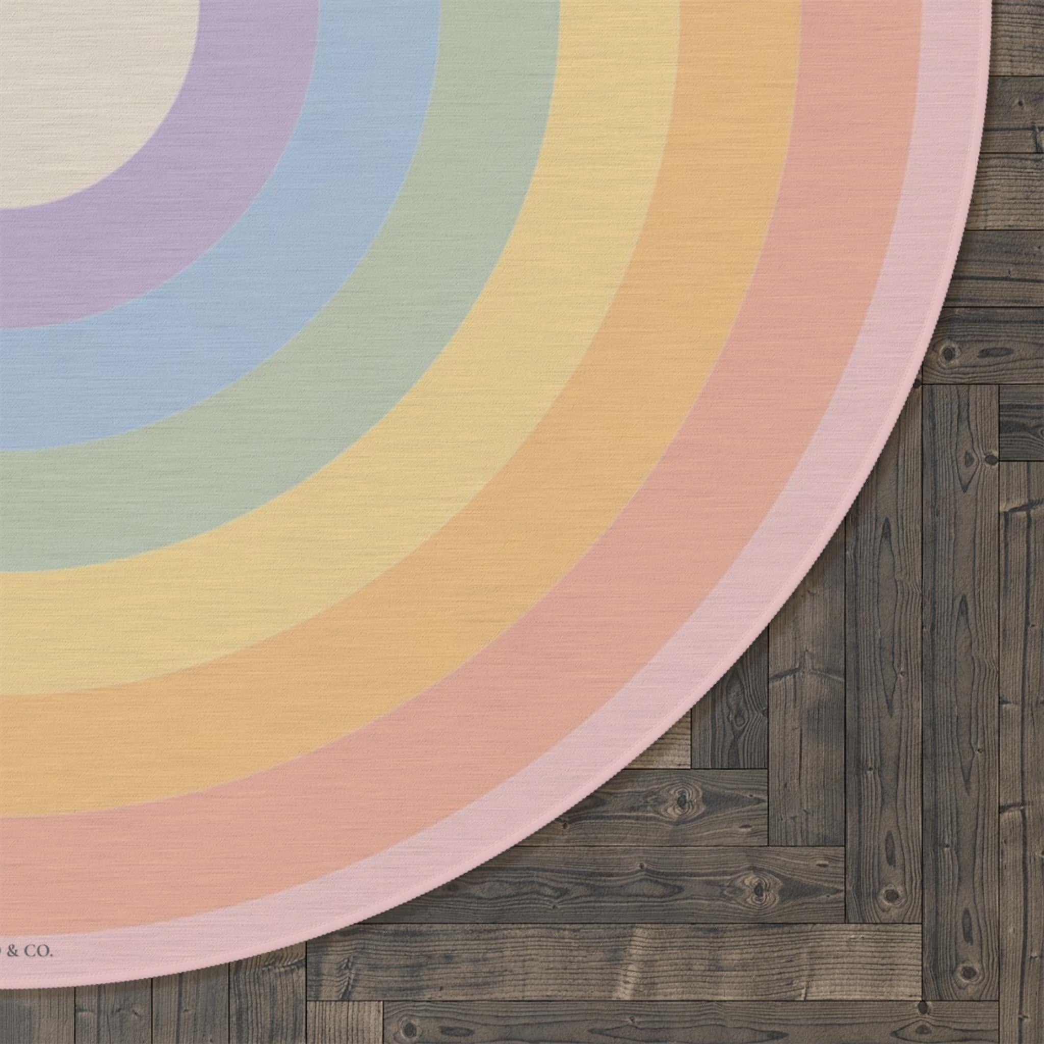 Pastel Full Rainbow Round Rug