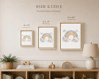 Rainbow Vertical Wall Art – Boho Cloud Nursery Framed Canvas