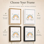 Rainbow Vertical Wall Art – Boho Cloud Nursery Framed Canvas